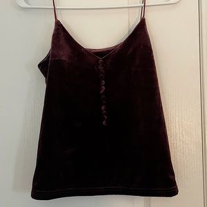 Maroon Velvet Tank Top